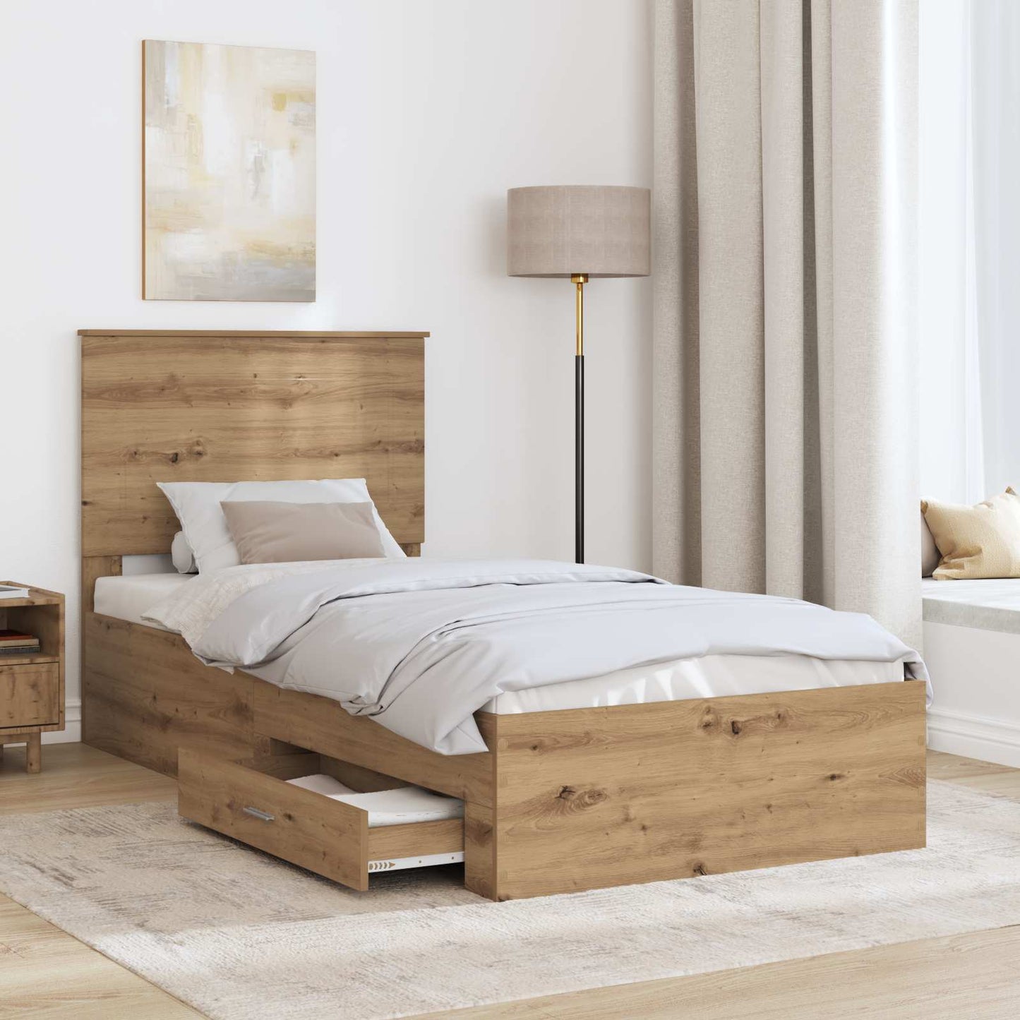 vidaXL Σκελετός Κρεβατιού Artisan Oak 90 x 190 cm Επεξεργασμένο ξύλο
