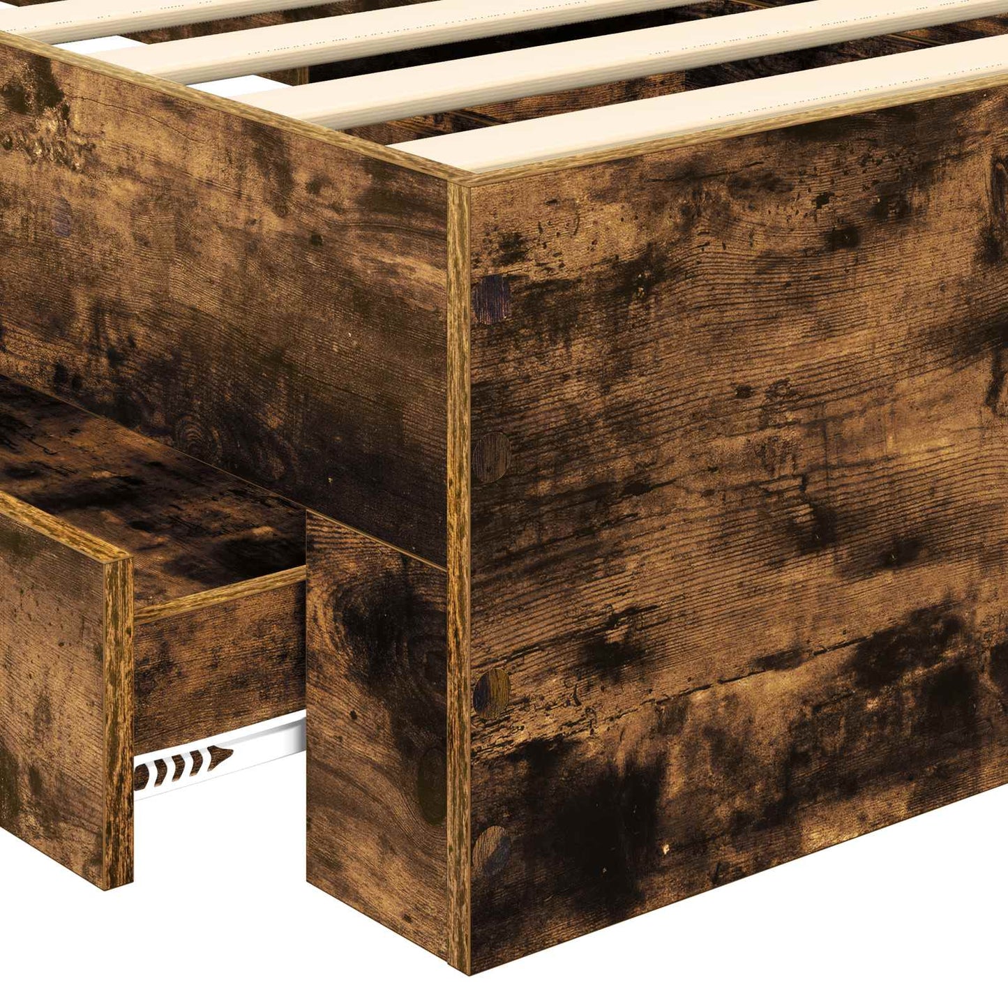 vidaXL Σκελετός Κρεβατιού Καπνιστό Δρύς 90 x 200 cm Επεξεργασμένο ξύλο