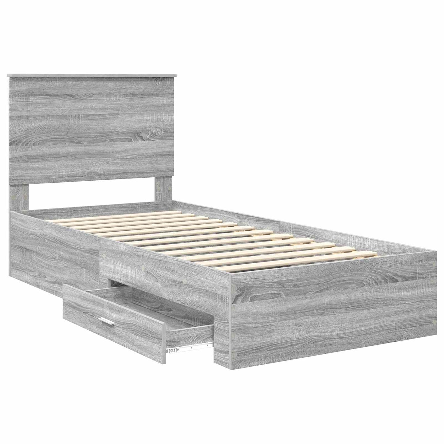vidaXL Σκελετός Κρεβατιού Γκρίζο Σονομα 90 x 200 cm Επεξεργασμένο ξύλο