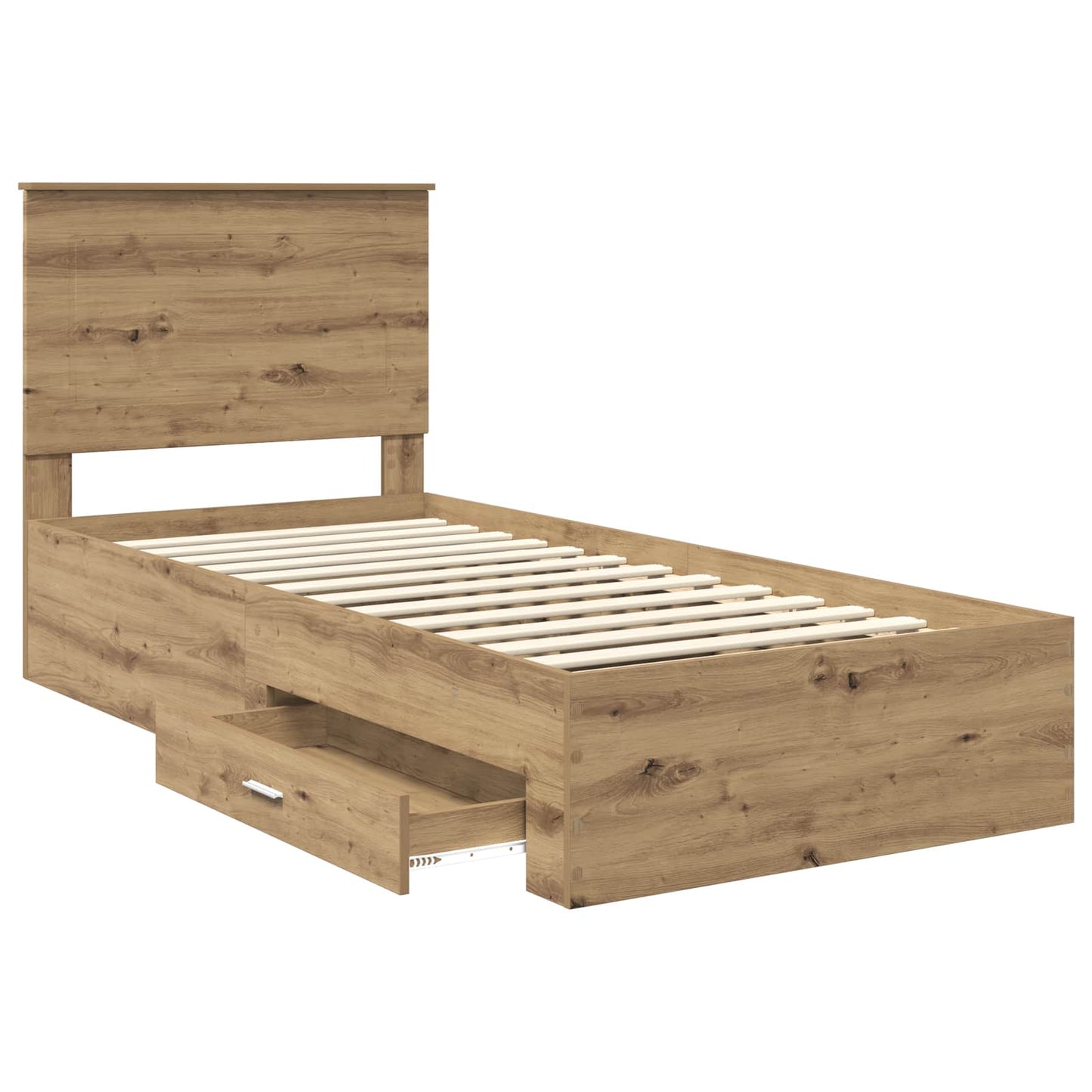 vidaXL Σκελετός Κρεβατιού Artisan Oak 90 x 200 cm Επεξεργασμένο ξύλο