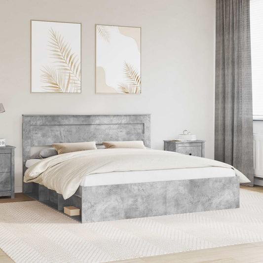 vidaXL Σκελετός Κρεβατιού Σκυρόδεμα 180 x 200 cm Στερεά ξυλεία πεύκου