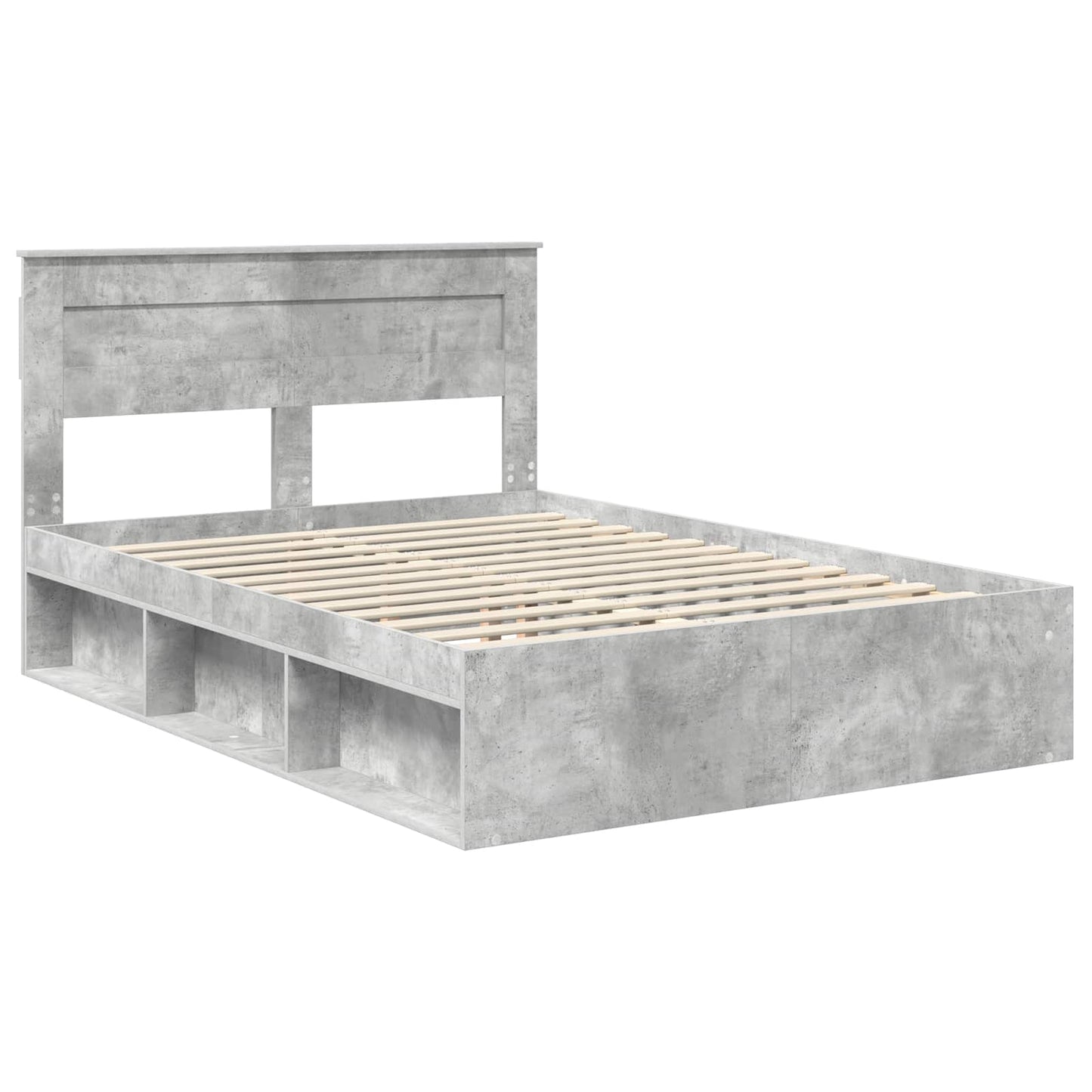 vidaXL Σκελετός Κρεβατιού Σκυρόδεμα 140 x 200 cm Στερεά ξυλεία πεύκου
