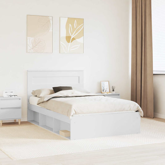 vidaXL Σκελετός Κρεβατιού Λευκό 120 x 190 cm Στερεά ξυλεία πεύκου