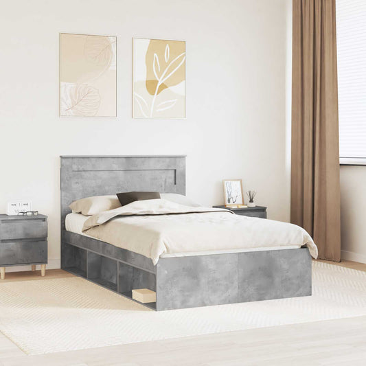 vidaXL Σκελετός Κρεβατιού Σκυρόδεμα 120 x 200 cm Στερεά ξυλεία πεύκου