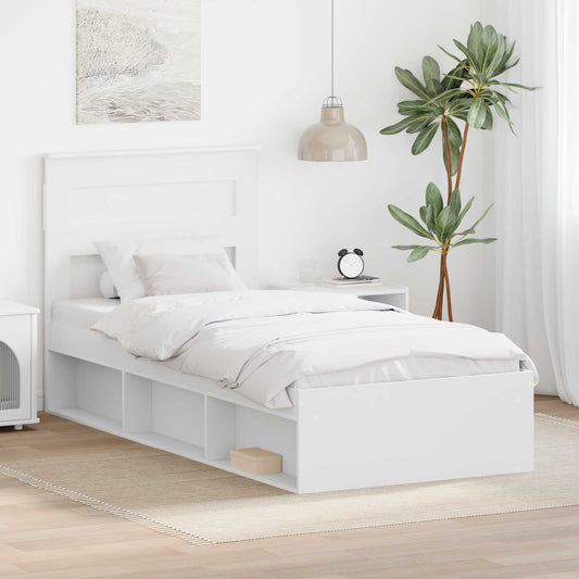 vidaXL Σκελετός Κρεβατιού Λευκό 100 x 200 cm Στερεά ξυλεία πεύκου