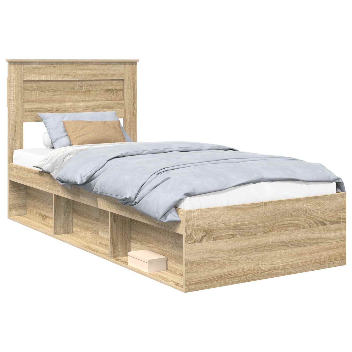 vidaXL Σκελετός Κρεβατιού Δρύς Sonoma 75 x 190 cm Στερεά ξυλεία πεύκου