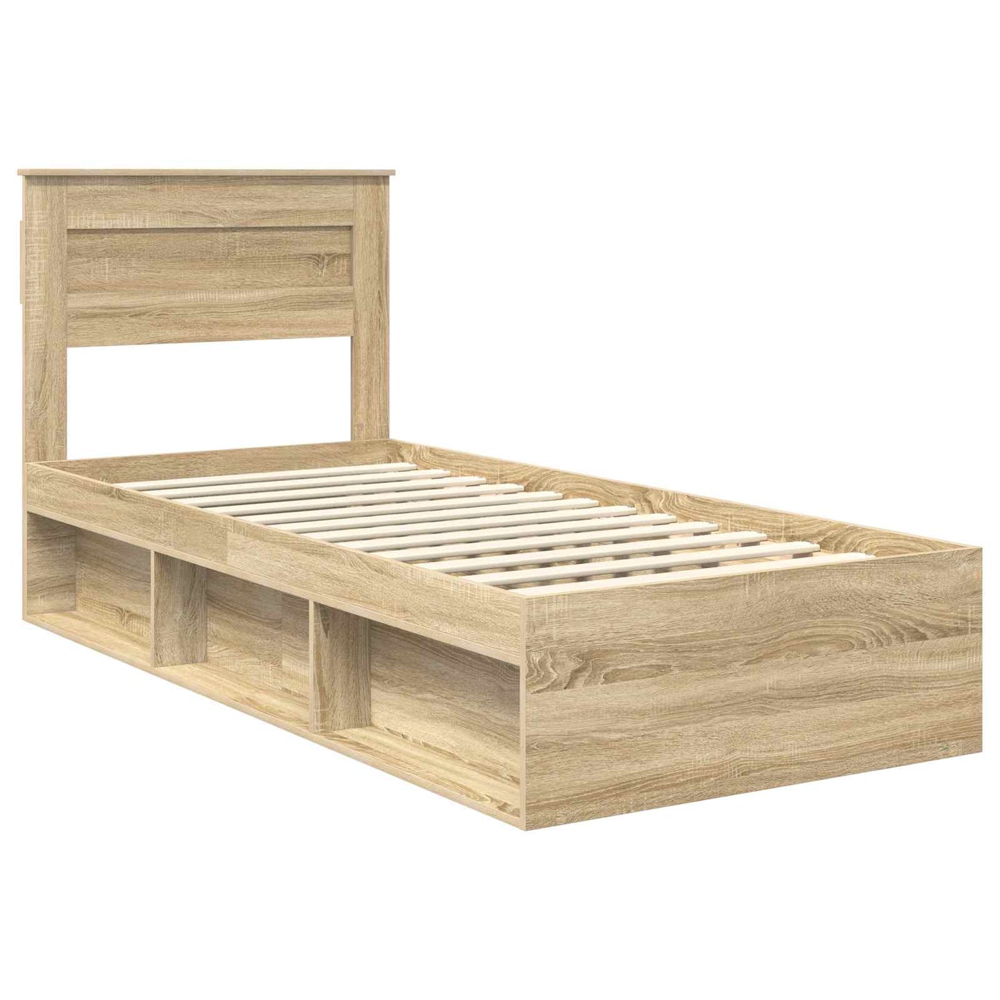 vidaXL Σκελετός Κρεβατιού Δρύς Sonoma 75 x 190 cm Στερεά ξυλεία πεύκου