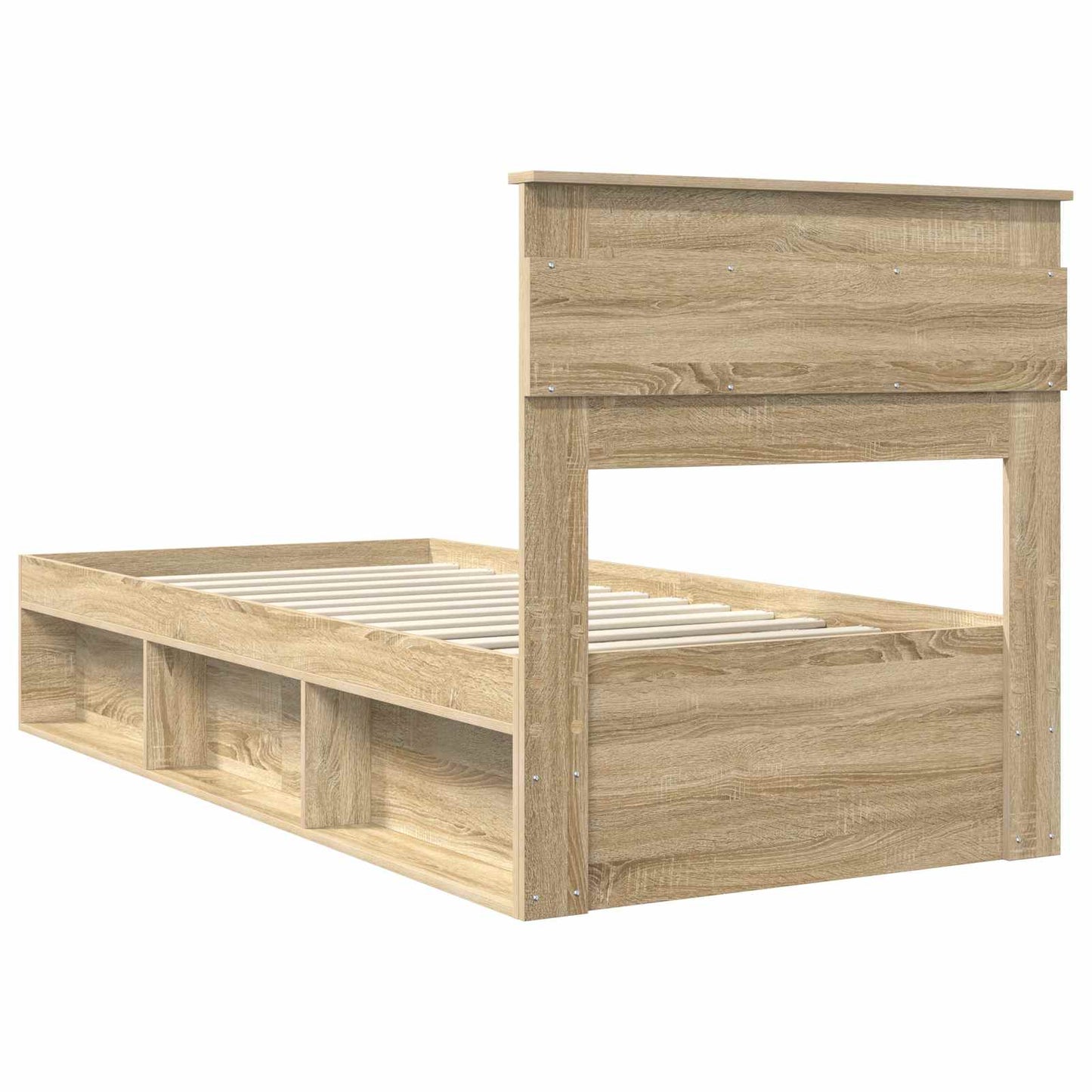 vidaXL Σκελετός Κρεβατιού Δρύς Sonoma 75 x 190 cm Στερεά ξυλεία πεύκου