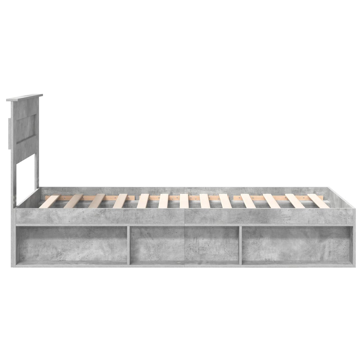 vidaXL Σκελετός Κρεβατιού Γκρι Μπετόν 75 x 190 cm Στερεά ξυλεία πεύκου