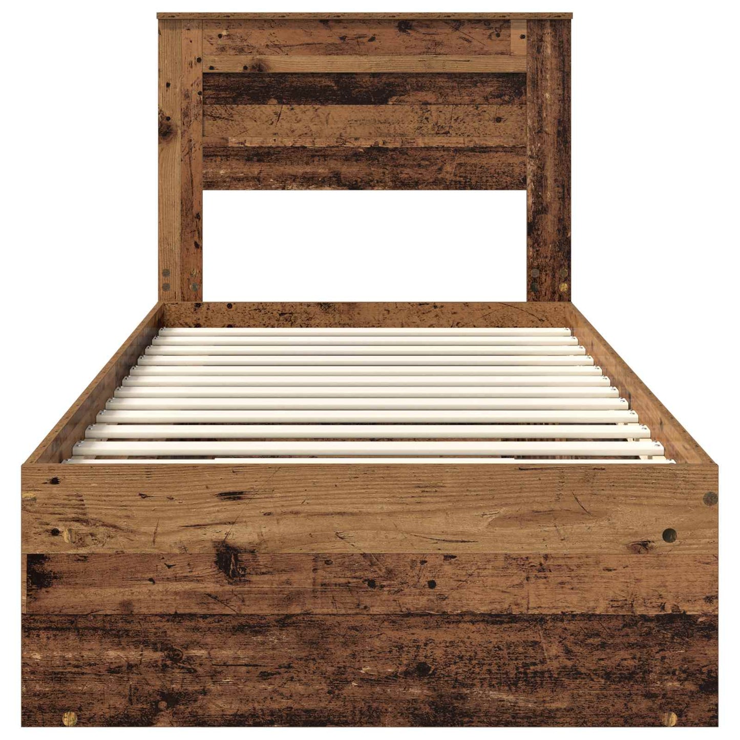 vidaXL Σκελετός Κρεβατιού Παλιό ξύλο 75 x 190 cm Στερεά ξυλεία πεύκου
