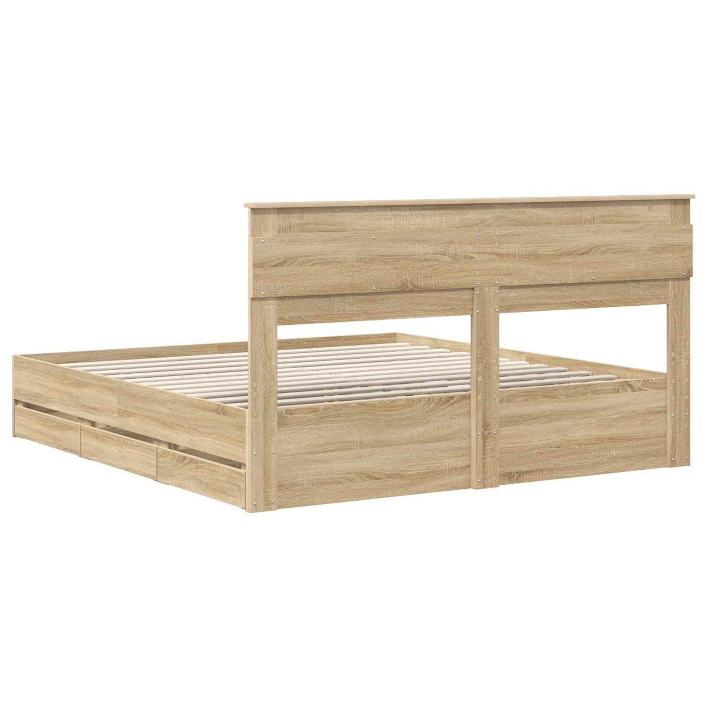 vidaXL Σκελετός Κρεβατιού Δρύς Sonoma 200 x 200 cm Μηχανήματος Ξύλο