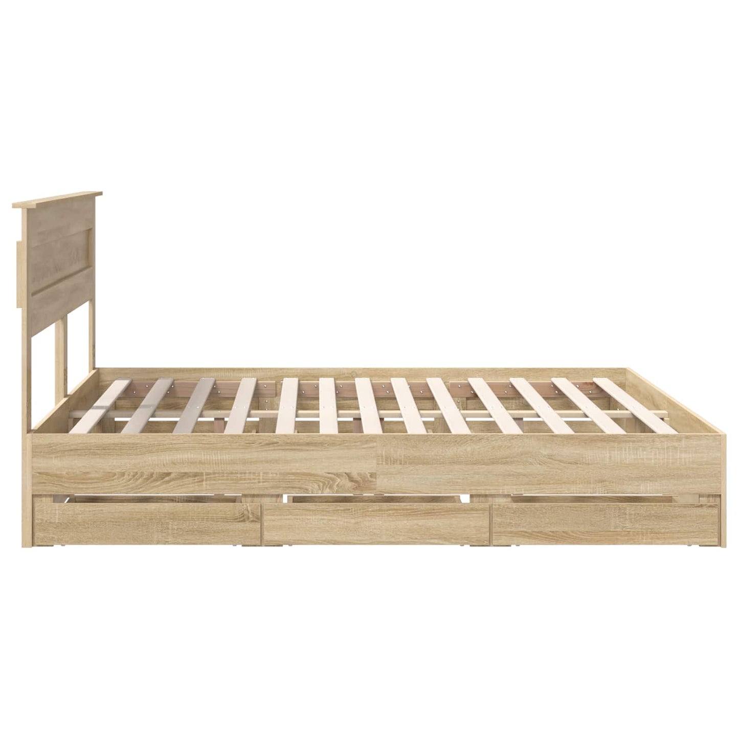 vidaXL Σκελετός Κρεβατιού Δρύς Sonoma 200 x 200 cm Μηχανήματος Ξύλο