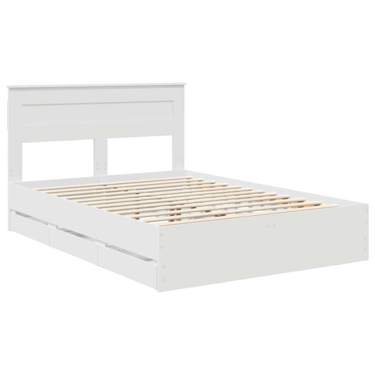 vidaXL Σκελετός Κρεβατιού Λευκό 160 x 200 cm Μηχανήματος Ξύλο