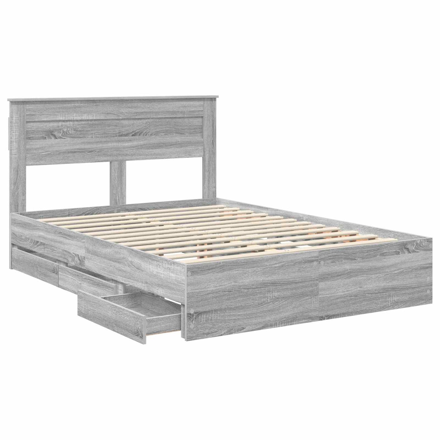 vidaXL Σκελετός Κρεβατιού Γκρίζο Σονομα 160 x 200 cm Μηχανήματος Ξύλο