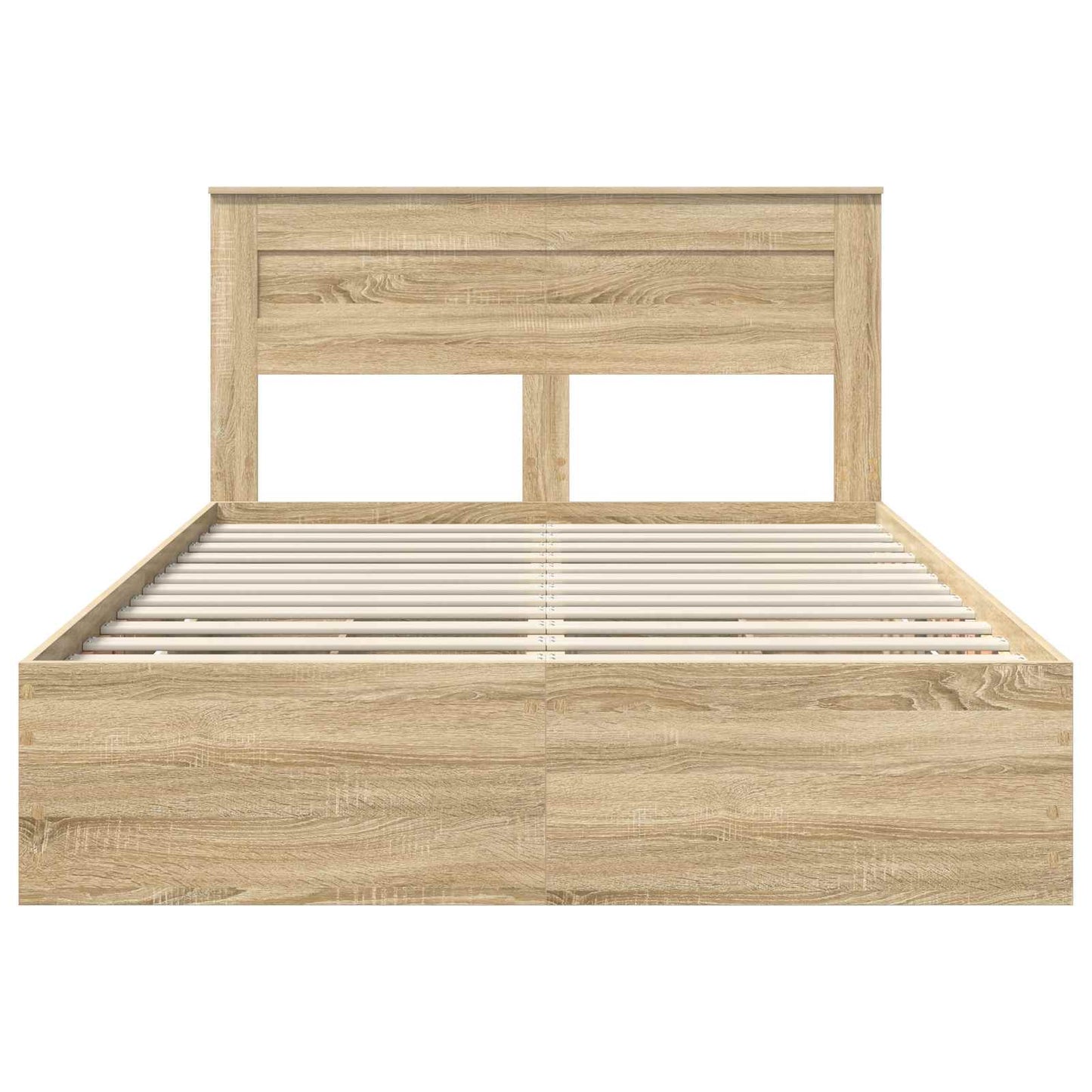 vidaXL Σκελετός Κρεβατιού Δρύς Sonoma 150 x 200 cm Μηχανήματος Ξύλο