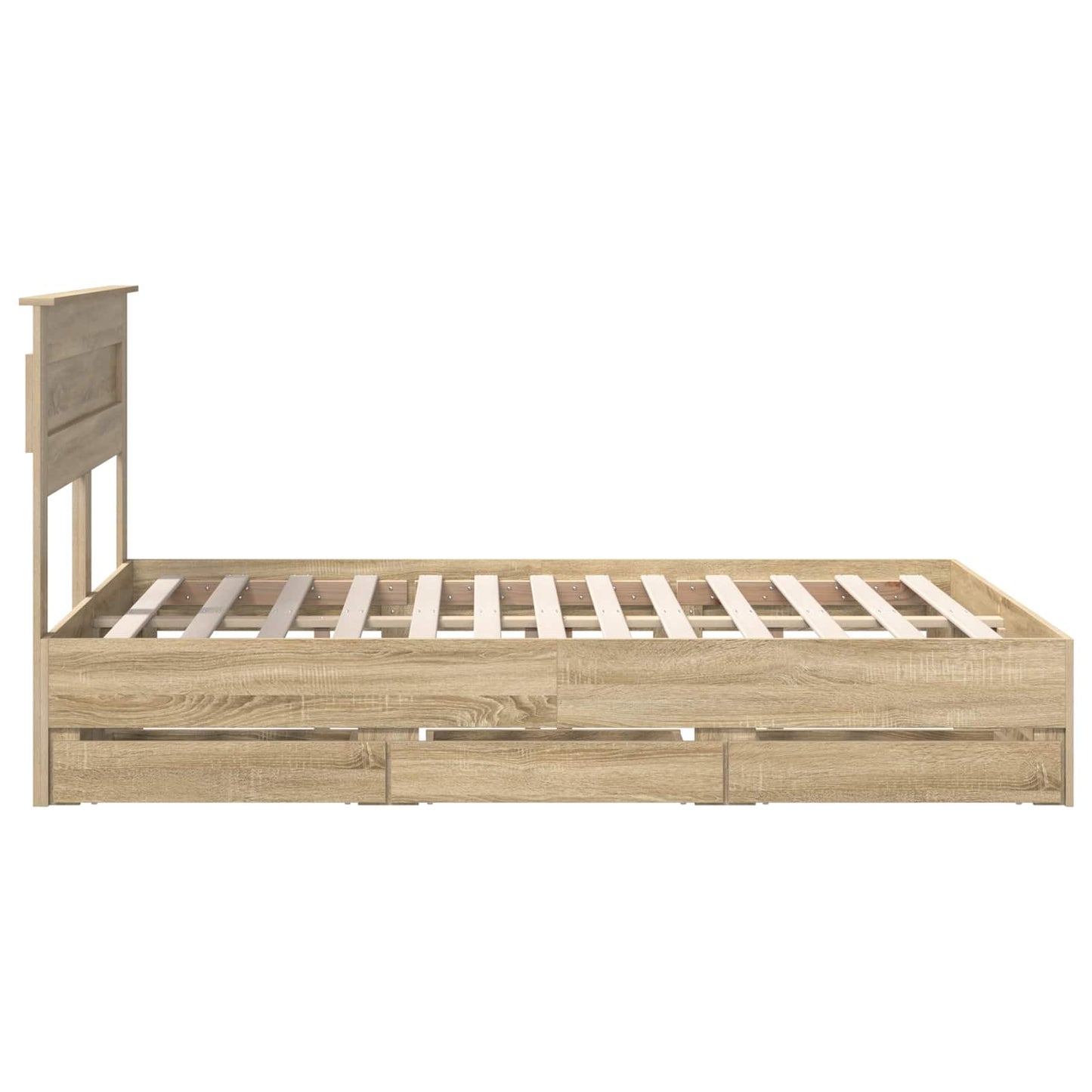 vidaXL Σκελετός Κρεβατιού Δρύς Sonoma 150 x 200 cm Μηχανήματος Ξύλο
