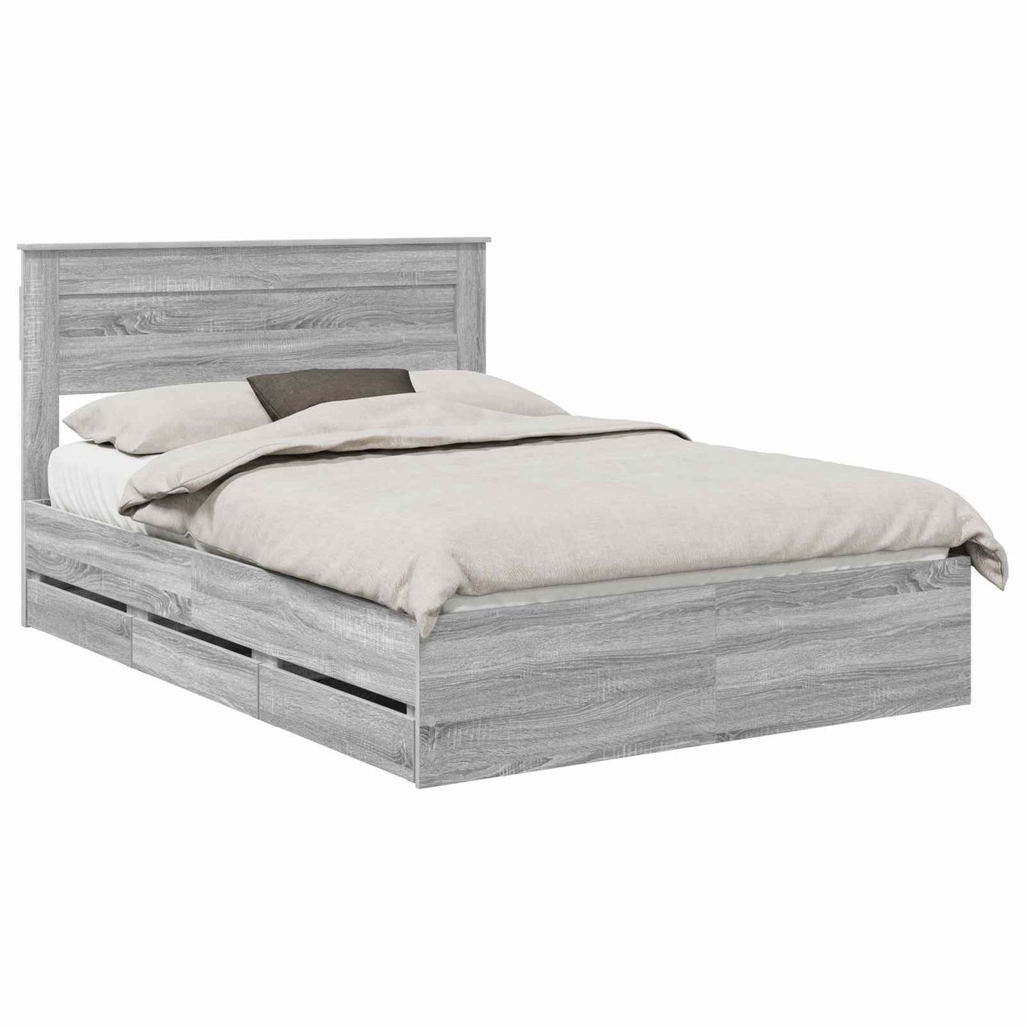 vidaXL Σκελετός Κρεβατιού Γκρίζο Σονομα 150 x 200 cm Μηχανήματος Ξύλο