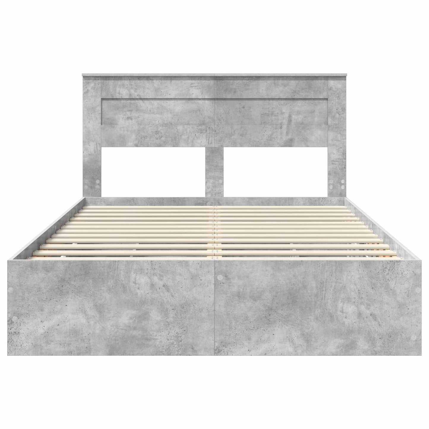 vidaXL Σκελετός Κρεβατιού Σκυρόδεμα Γκρι 140 x 190 cm Μηχανήματος Ξύλο