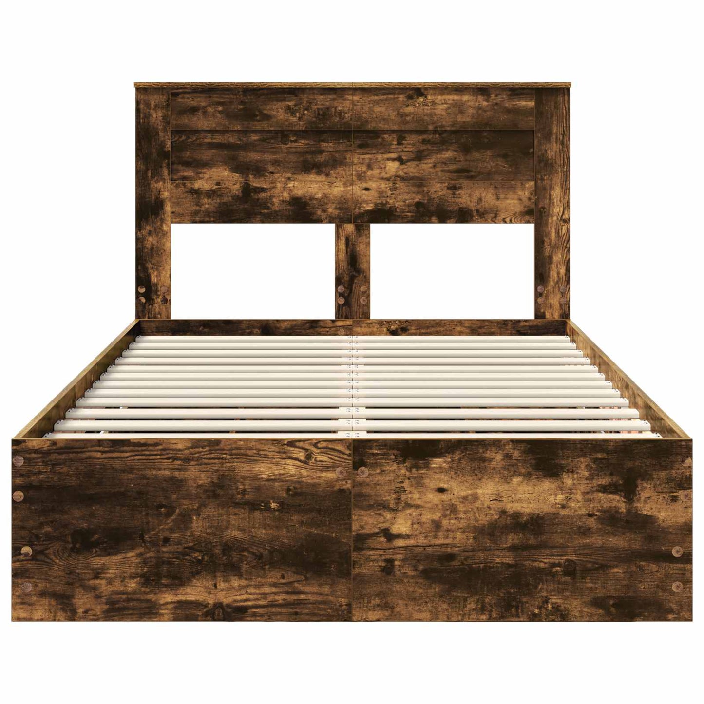 vidaXL Σκελετός Κρεβατιού Καπνιστό Δρύς 120 x 190 cm Μηχανήματος Ξύλο