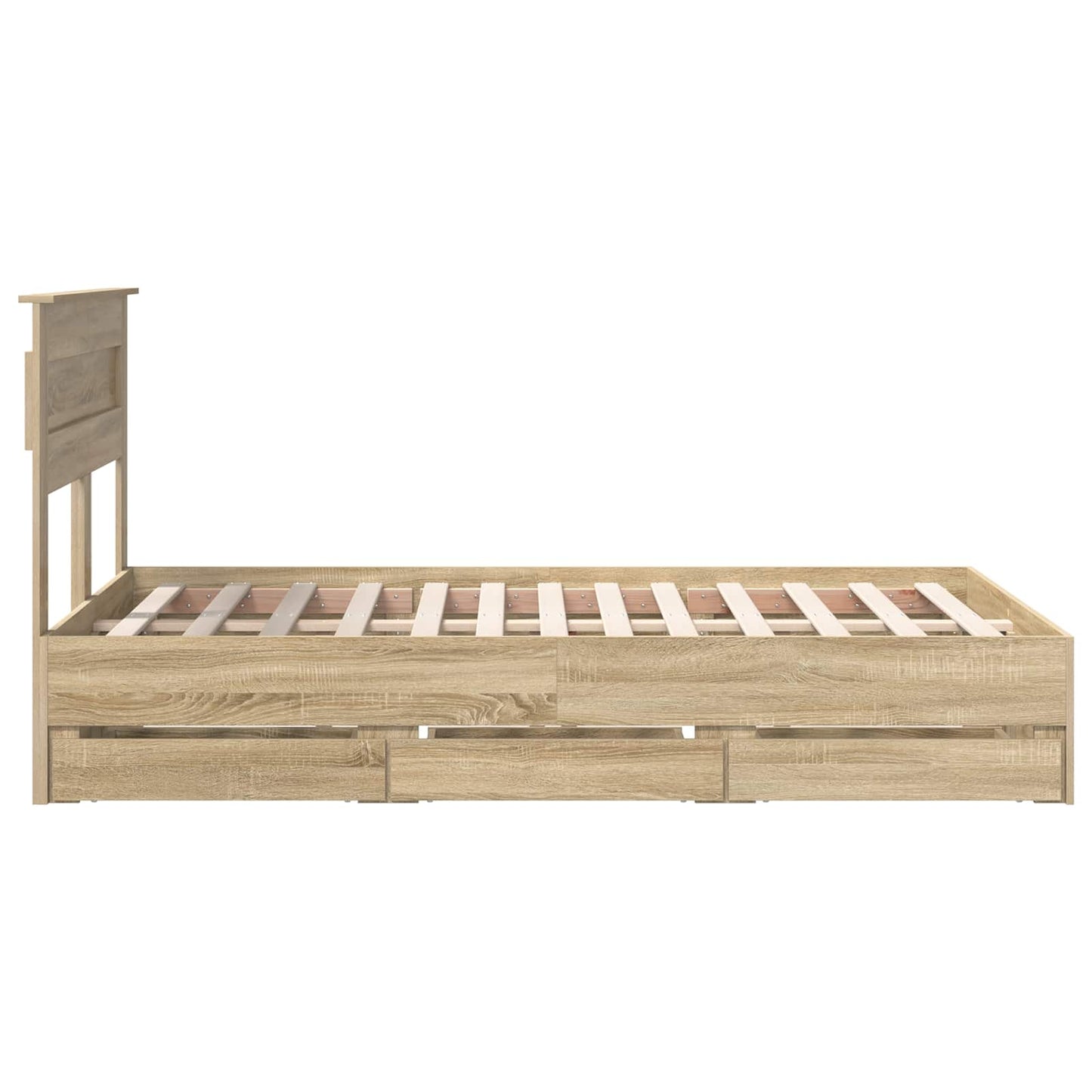 vidaXL Σκελετός Κρεβατιού Δρύς Sonoma 120 x 200 cm Μηχανήματος Ξύλο