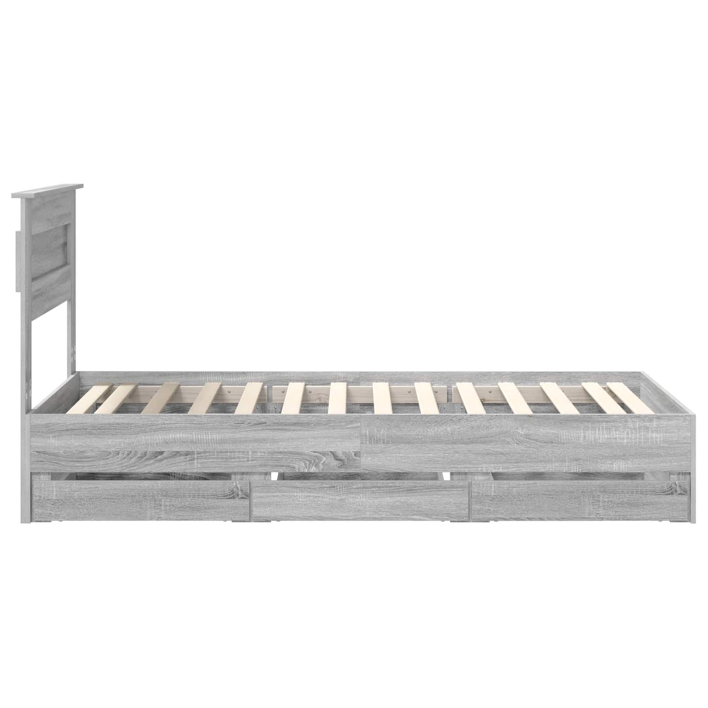 vidaXL Σκελετός Κρεβατιού Γκρίζο Σονομα 100 x 200 cm Μηχανήματος Ξύλο