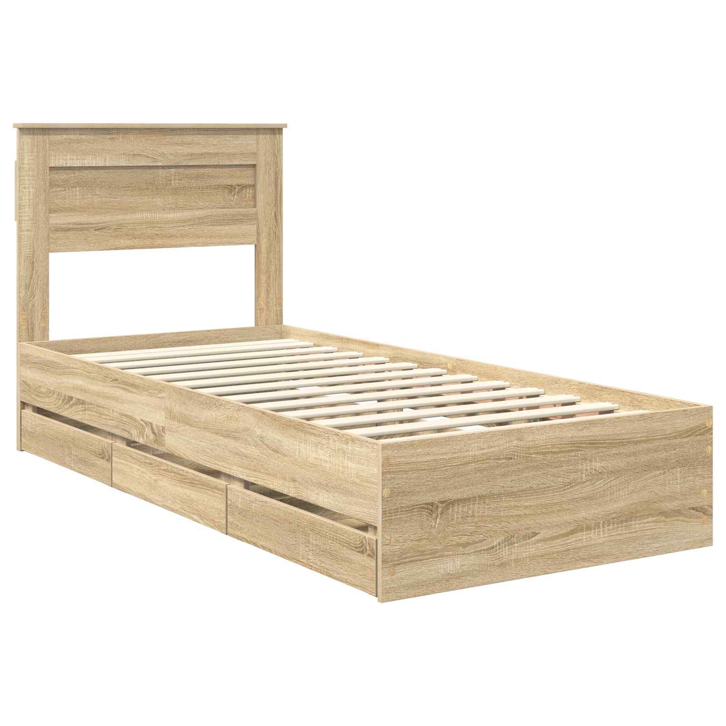 vidaXL Σκελετός Κρεβατιού Δρύς Sonoma 90 x 200 cm Μηχανήματος Ξύλο