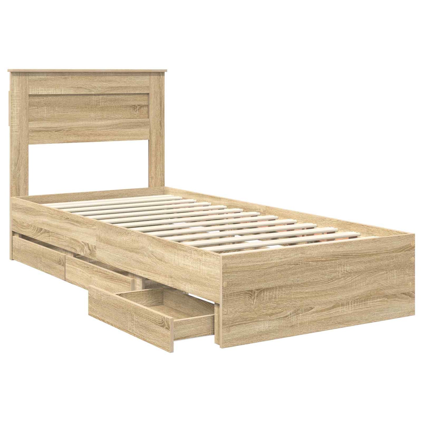 vidaXL Σκελετός Κρεβατιού Δρύς Sonoma 90 x 200 cm Μηχανήματος Ξύλο