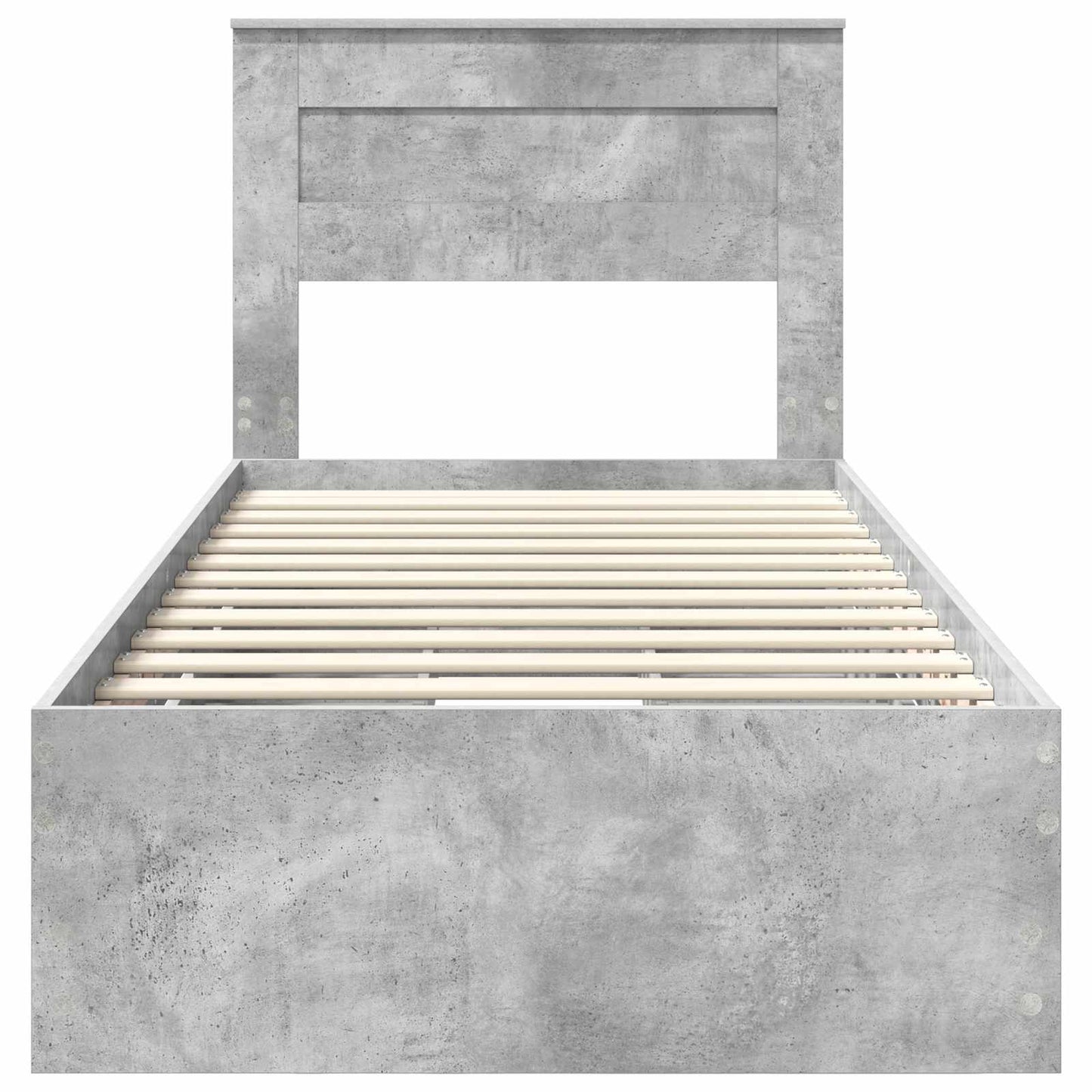 vidaXL Σκελετός Κρεβατιού Σκυρόδεμα Γκρι 75 x 190 cm Μηχανήματος Ξύλο