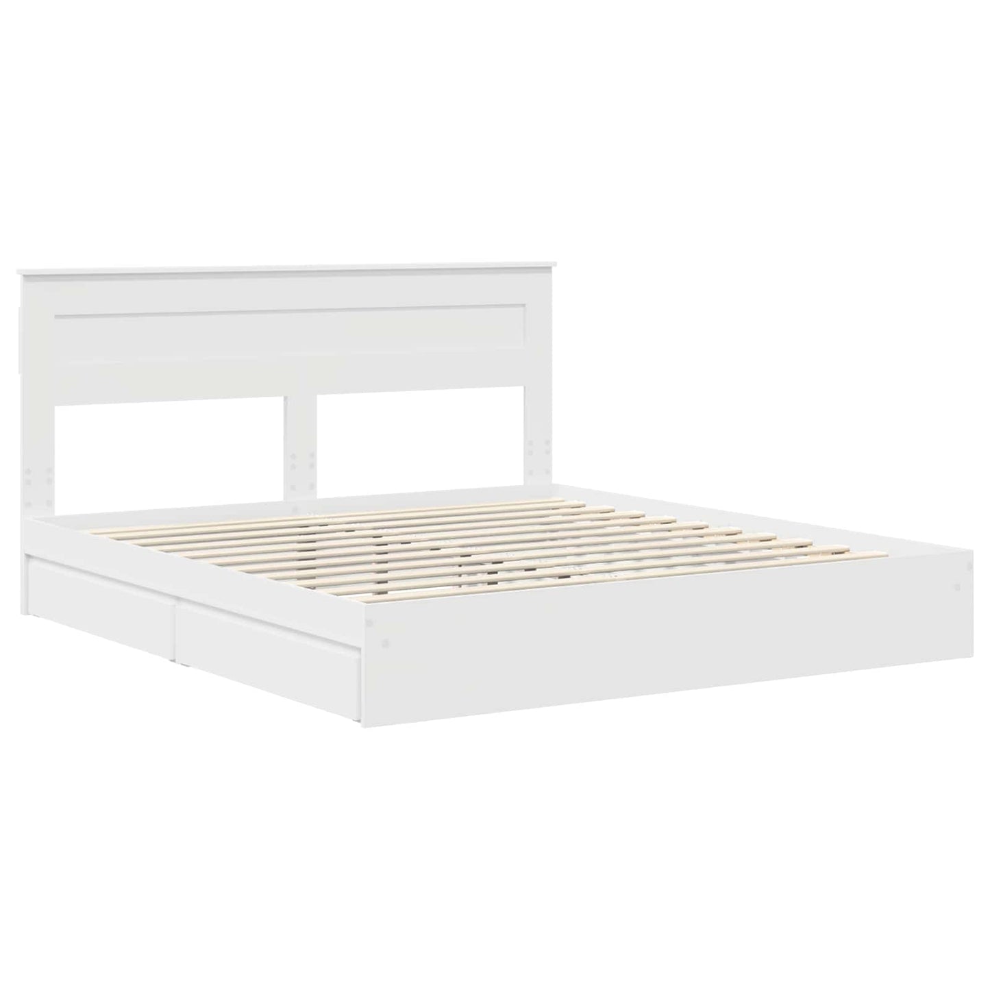 vidaXL Κρεβάτι Αποθήκης Λευκό 180 x 200 cm Επεξεργασμένο ξύλο
