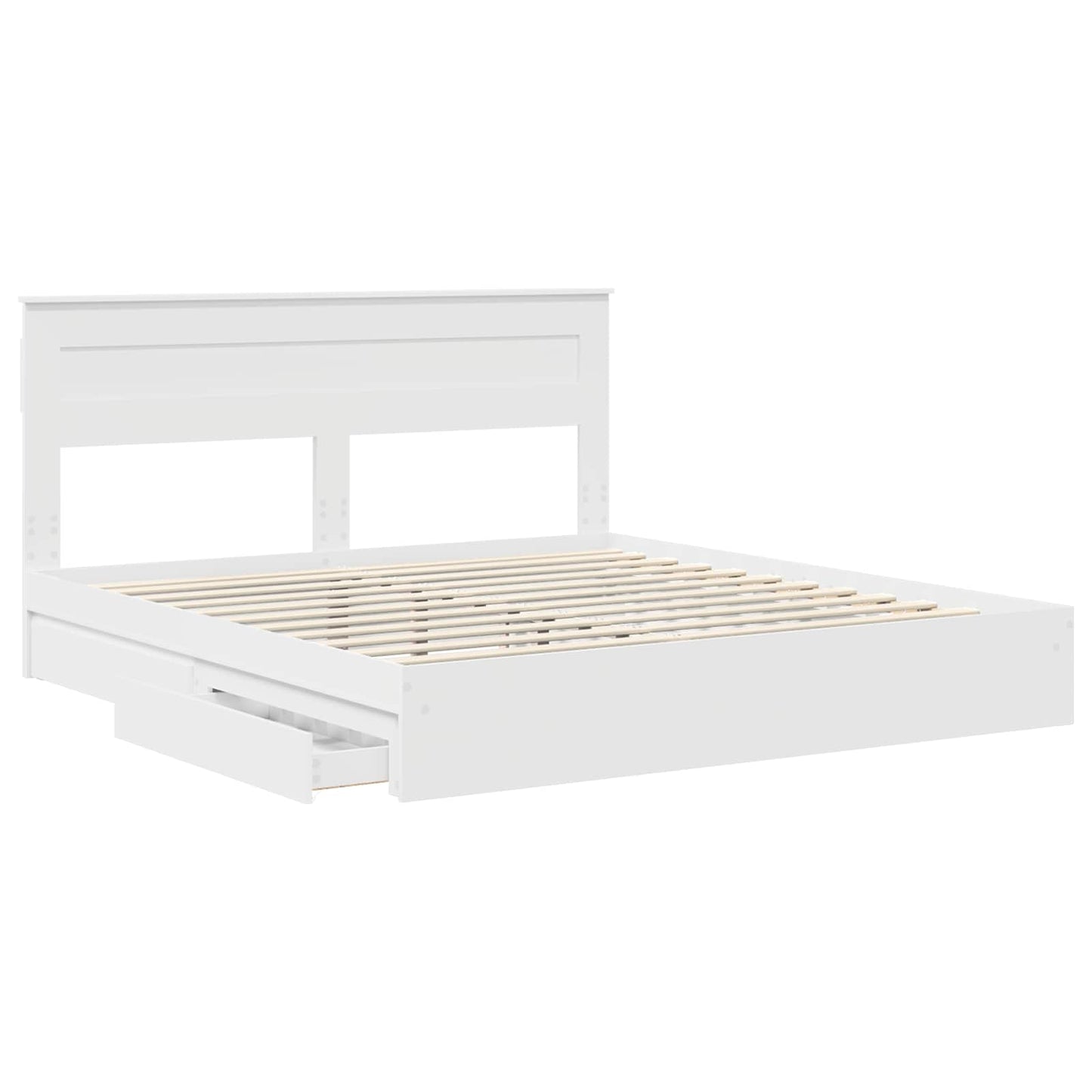 vidaXL Κρεβάτι Αποθήκης Λευκό 180 x 200 cm Επεξεργασμένο ξύλο