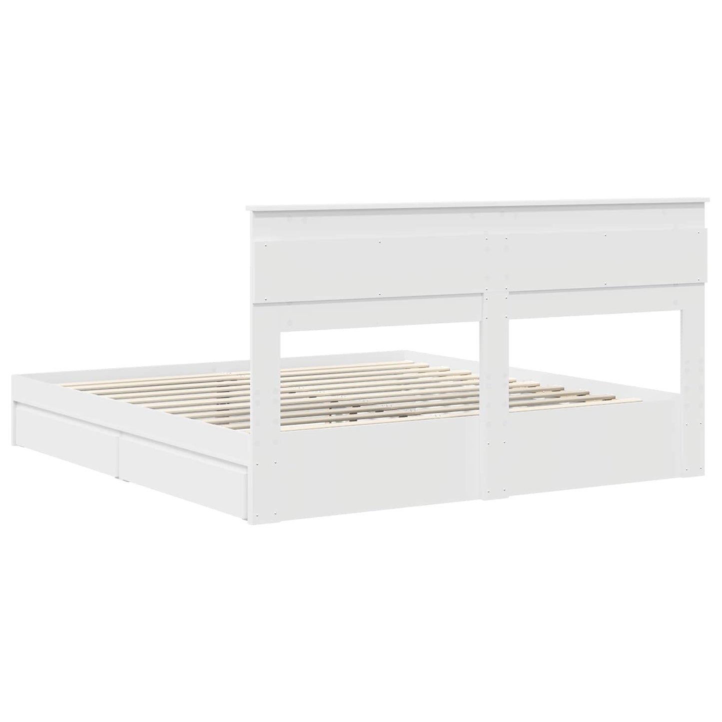 vidaXL Κρεβάτι Αποθήκης Λευκό 180 x 200 cm Επεξεργασμένο ξύλο