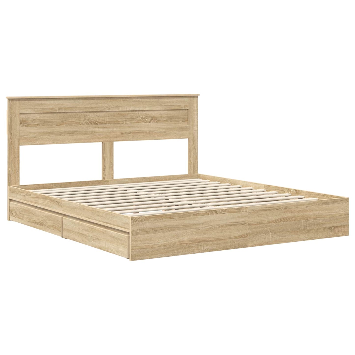 vidaXL Κρεβάτι Αποθήκης Δρύς Sonoma 180 x 200 cm Επεξεργασμένο ξύλο