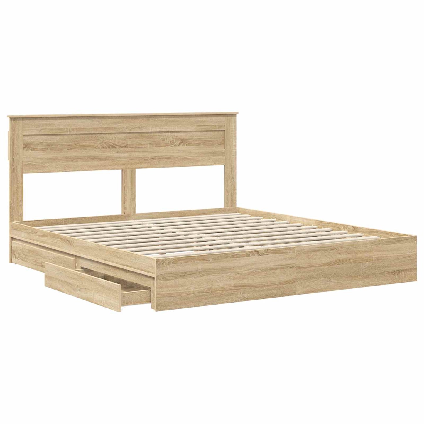 vidaXL Κρεβάτι Αποθήκης Δρύς Sonoma 180 x 200 cm Επεξεργασμένο ξύλο