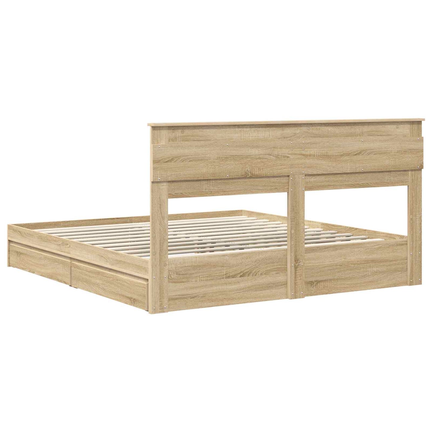 vidaXL Κρεβάτι Αποθήκης Δρύς Sonoma 180 x 200 cm Επεξεργασμένο ξύλο