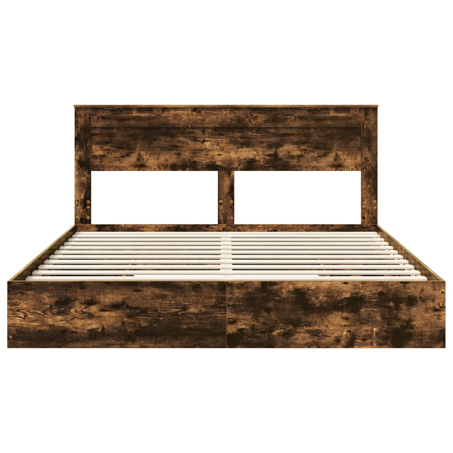 vidaXL Κρεβάτι Αποθήκης Καπνιστό Δρύς 180 x 200 cm Επεξεργασμένο ξύλο