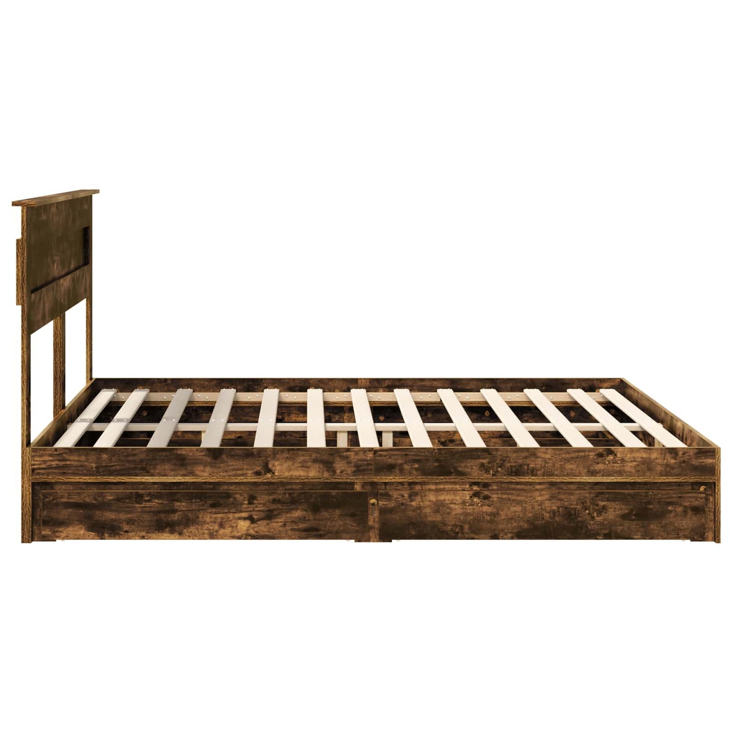 vidaXL Κρεβάτι Αποθήκης Καπνιστό Δρύς 180 x 200 cm Επεξεργασμένο ξύλο