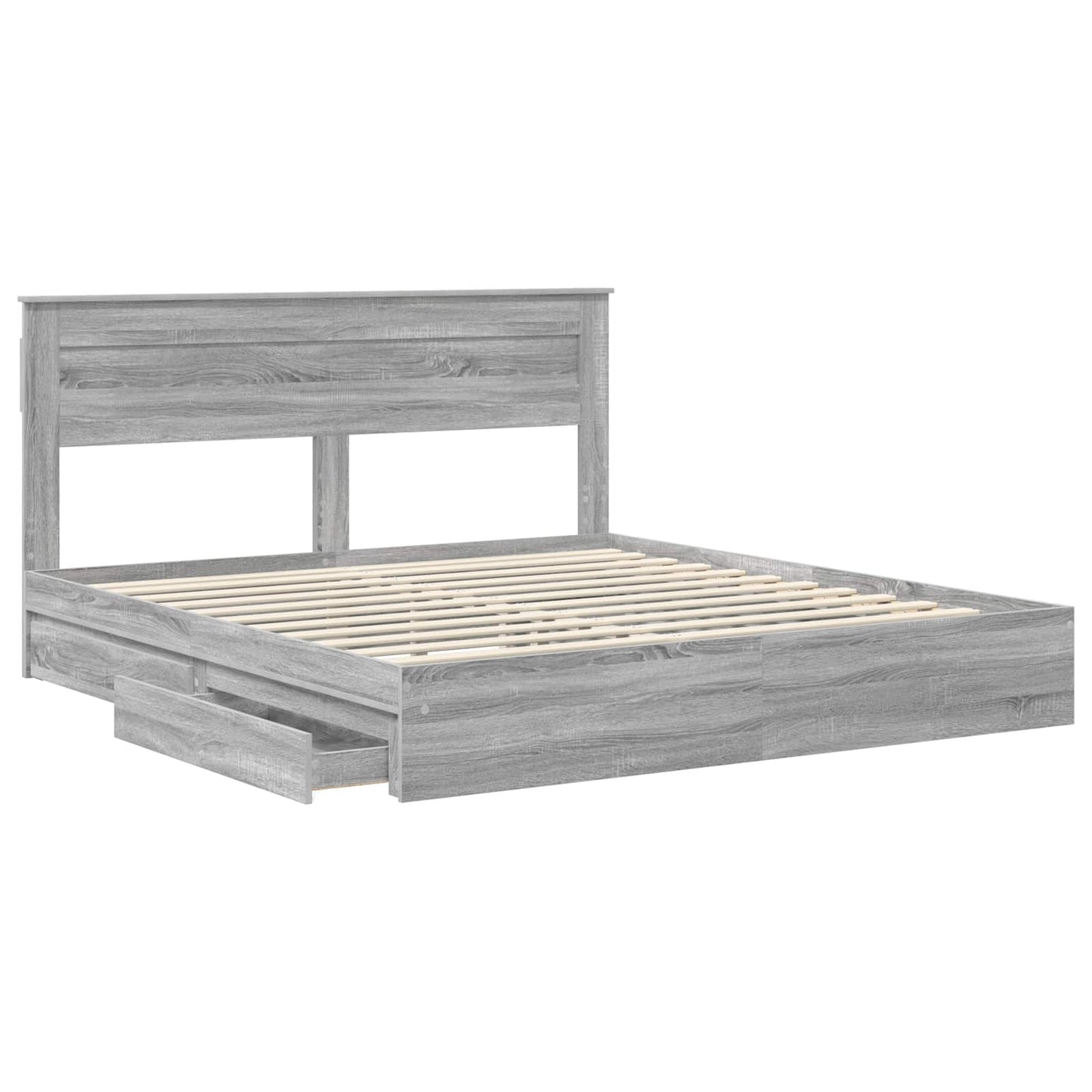 vidaXL Κρεβάτι Αποθήκης Γκρίζο Σονομα 180 x 200 cm Επεξεργασμένο ξύλο