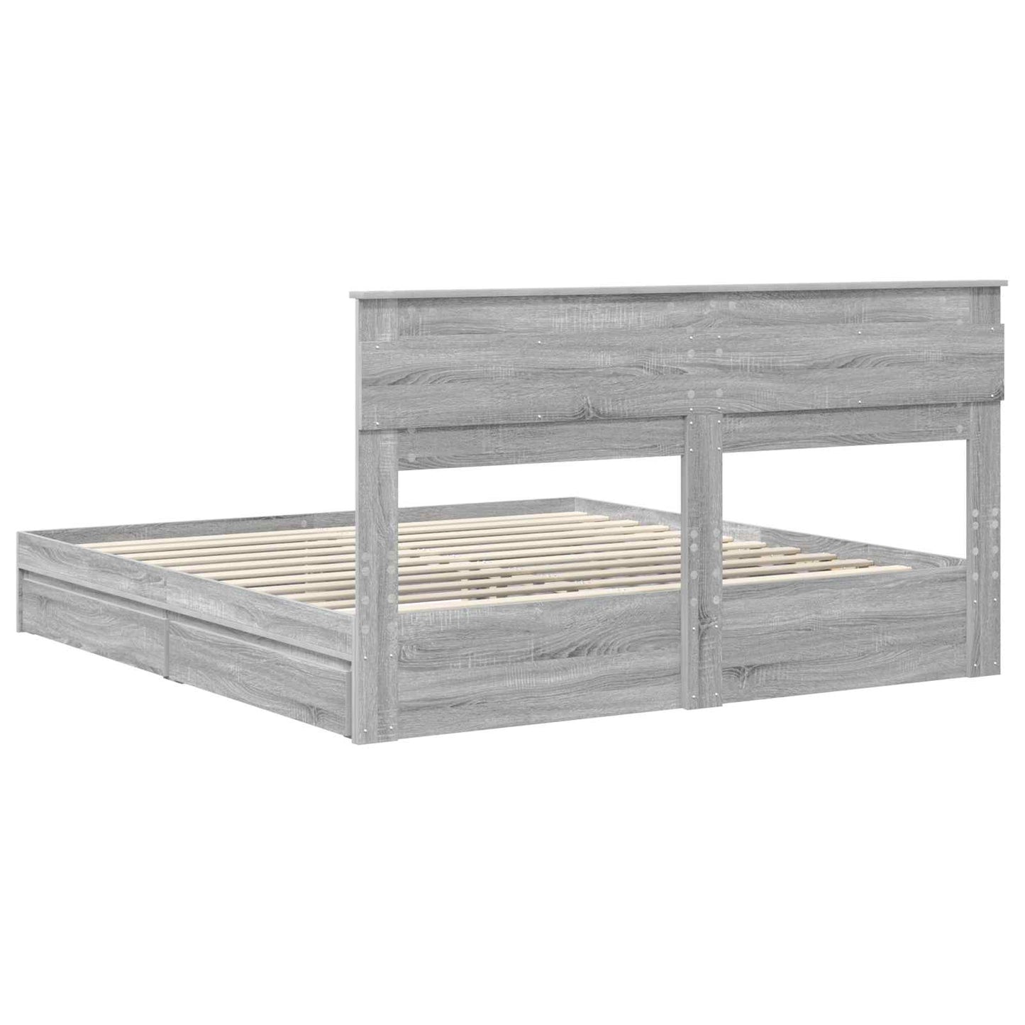 vidaXL Κρεβάτι Αποθήκης Γκρίζο Σονομα 180 x 200 cm Επεξεργασμένο ξύλο
