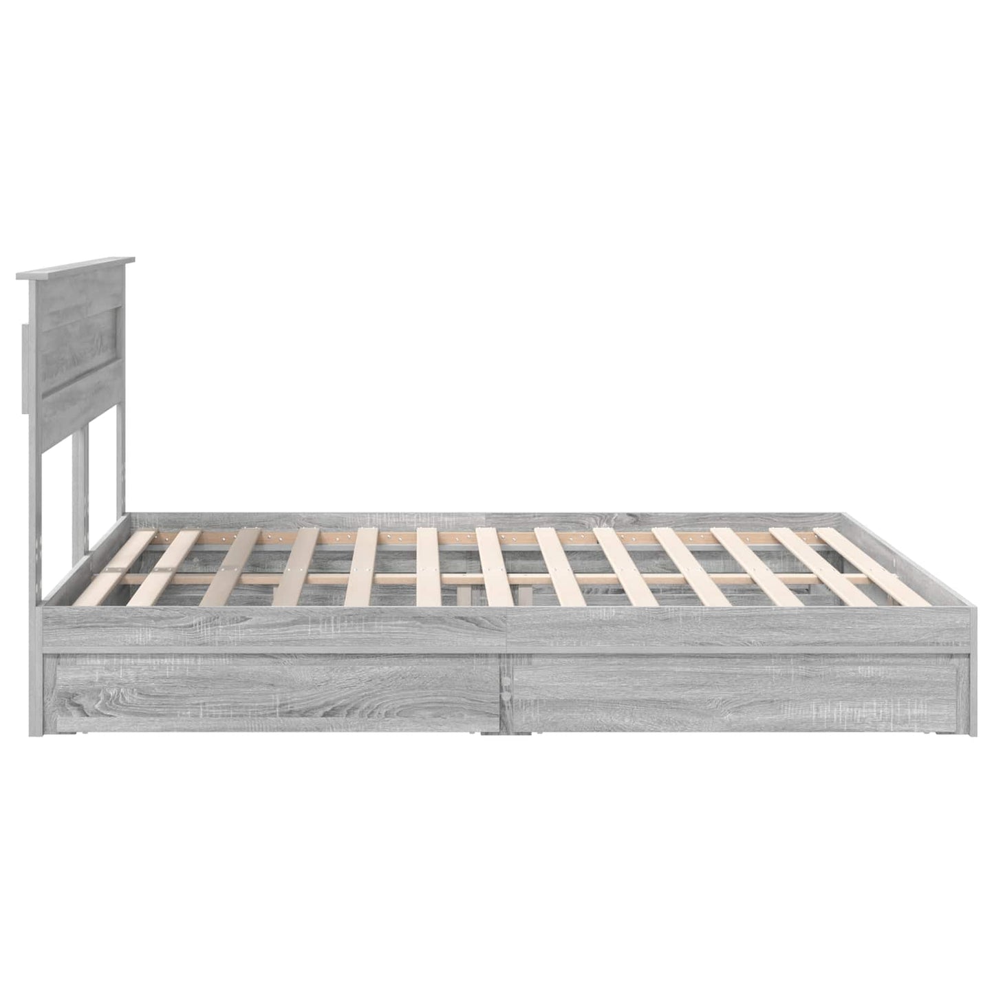 vidaXL Κρεβάτι Αποθήκης Γκρίζο Σονομα 180 x 200 cm Επεξεργασμένο ξύλο