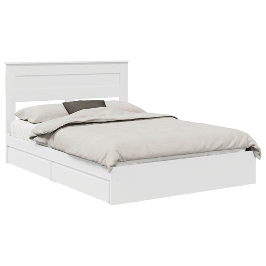 vidaXL Κρεβάτι Αποθήκης Λευκό 160 x 200 cm Επεξεργασμένο ξύλο
