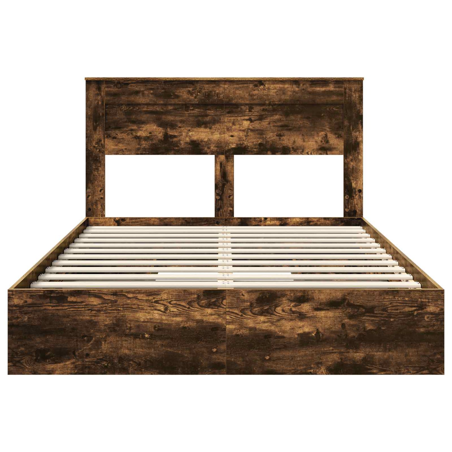 vidaXL Κρεβάτι Αποθήκης Καπνιστό Δρύς 160 x 200 cm Επεξεργασμένο ξύλο