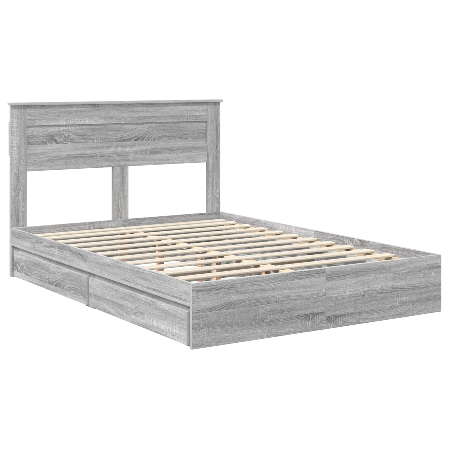 vidaXL Κρεβάτι Αποθήκης Γκρίζο Σονομα 160 x 200 cm Επεξεργασμένο ξύλο