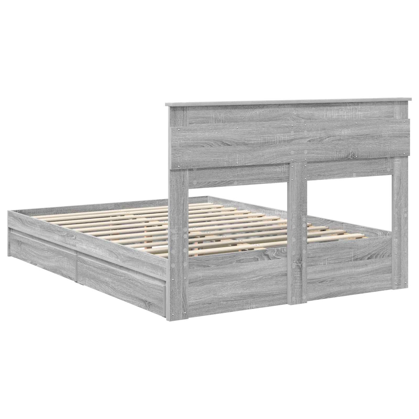 vidaXL Κρεβάτι Αποθήκης Γκρίζο Σονομα 160 x 200 cm Επεξεργασμένο ξύλο