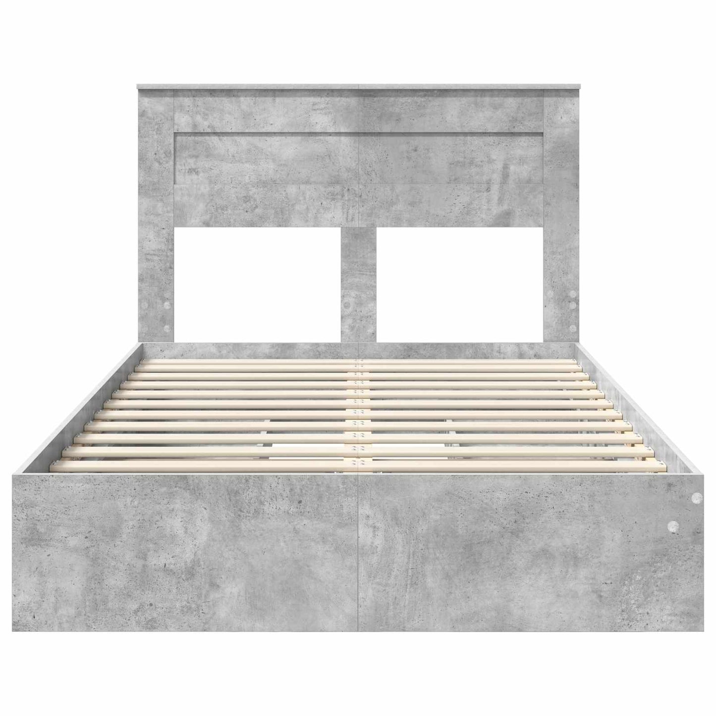vidaXL Κρεβάτι Αποθήκης Σκυρόδεμα Γκρι 135 x 190 cm Επεξεργασμένο ξύλο