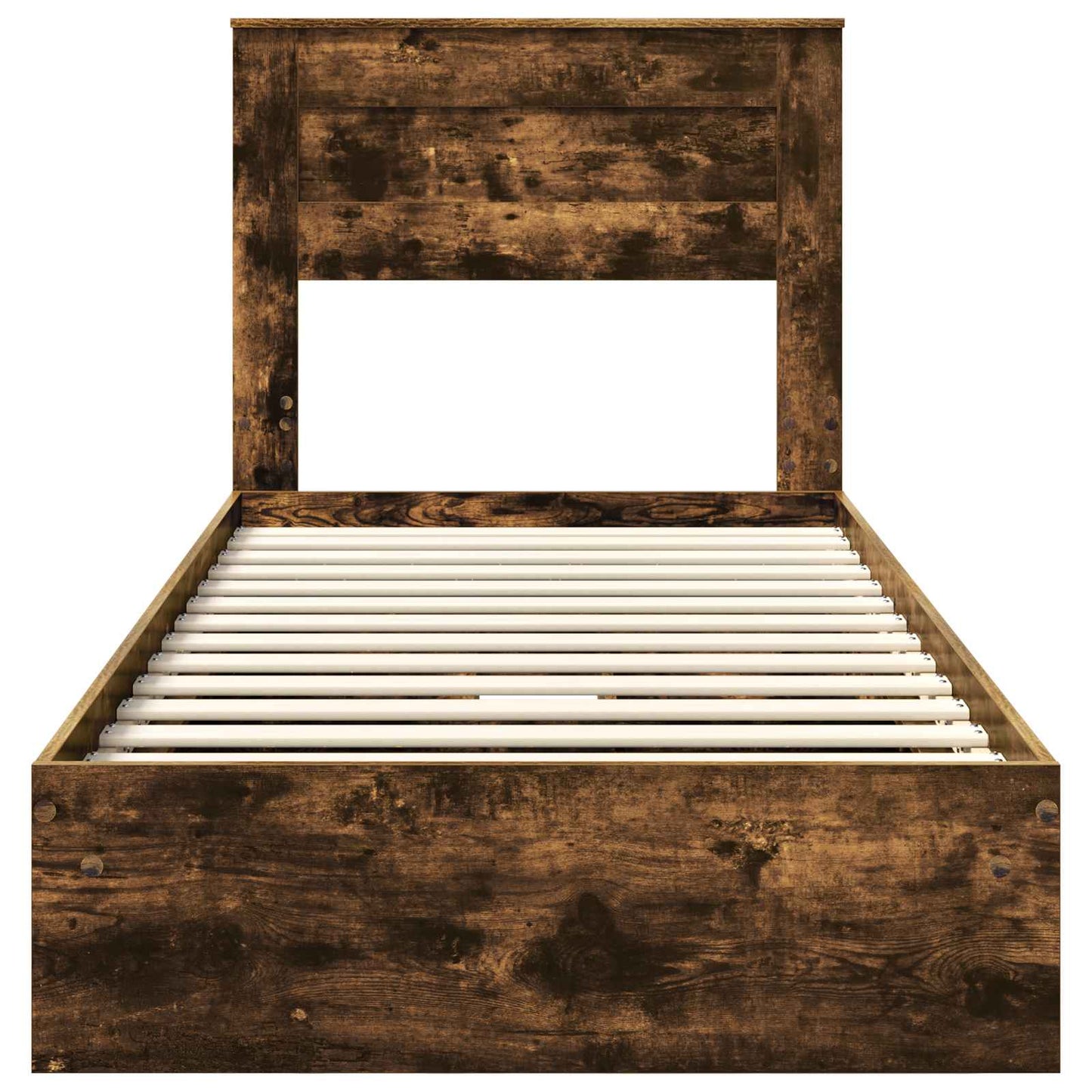 vidaXL Κρεβάτι Αποθήκης Καπνιστό Δρύς 90 x 190 cm Επεξεργασμένο ξύλο