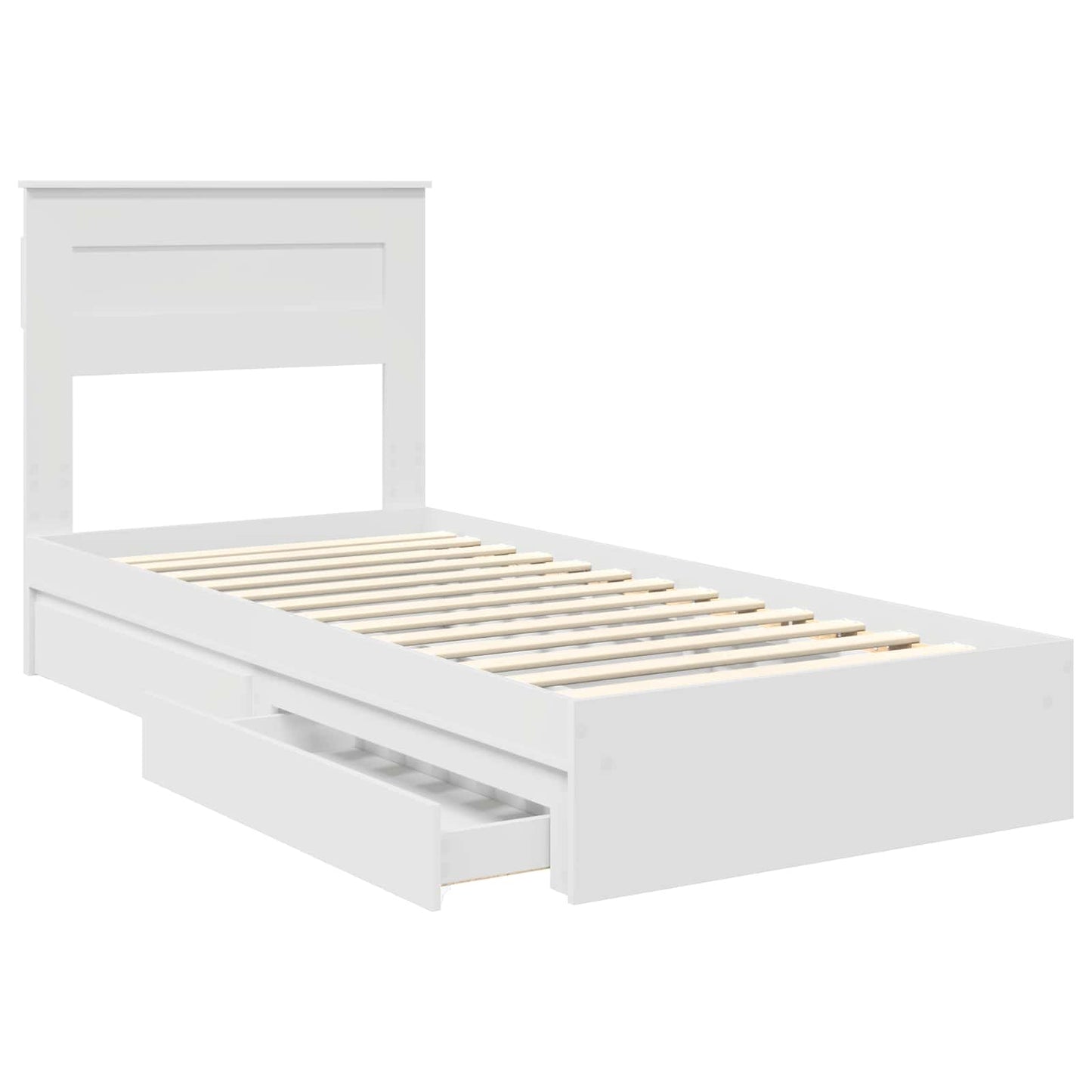 vidaXL Κρεβάτι Αποθήκης Λευκό 75 x 190 cm Επεξεργασμένο ξύλο