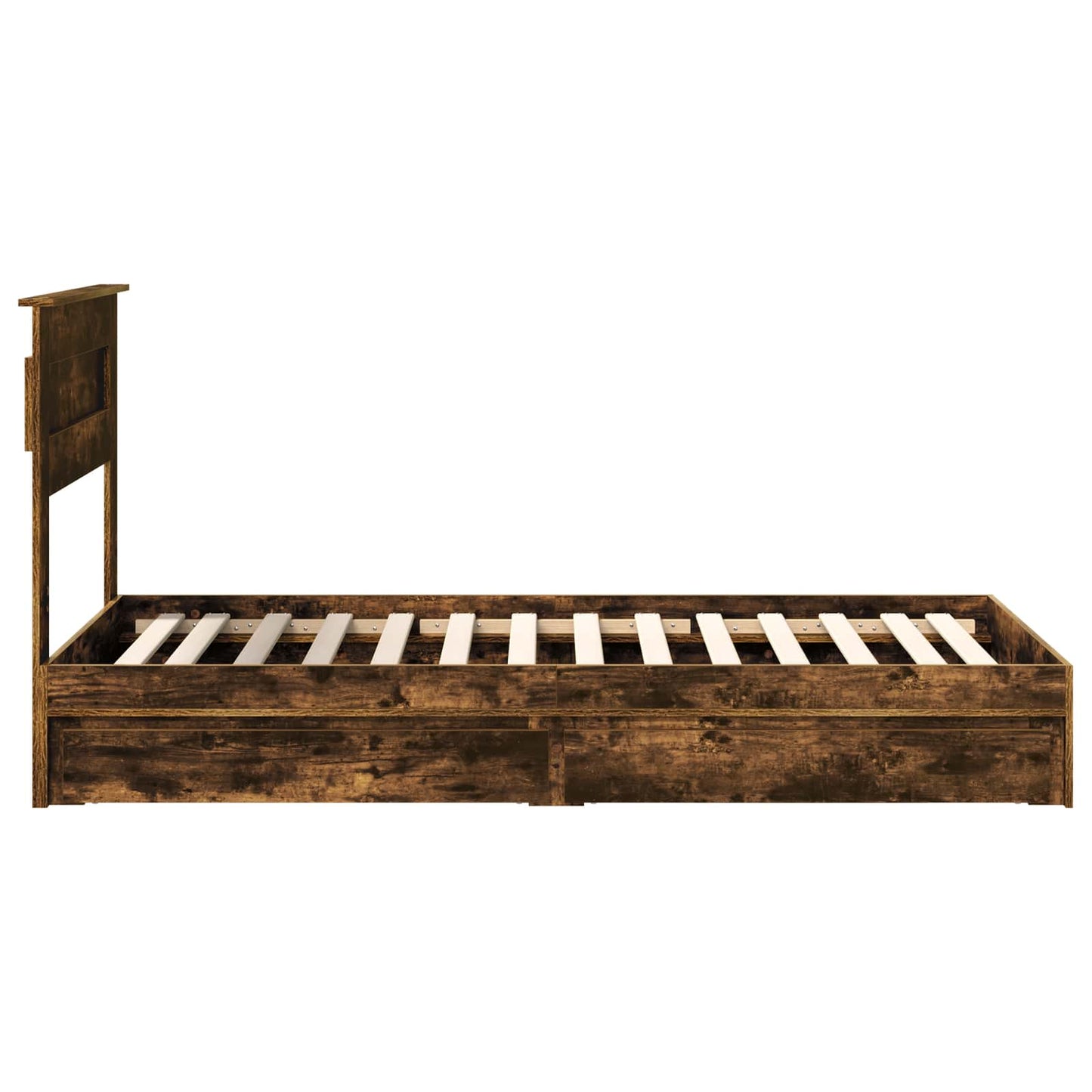 vidaXL Κρεβάτι Αποθήκης Καπνιστό Δρύς 75 x 190 cm Επεξεργασμένο ξύλο