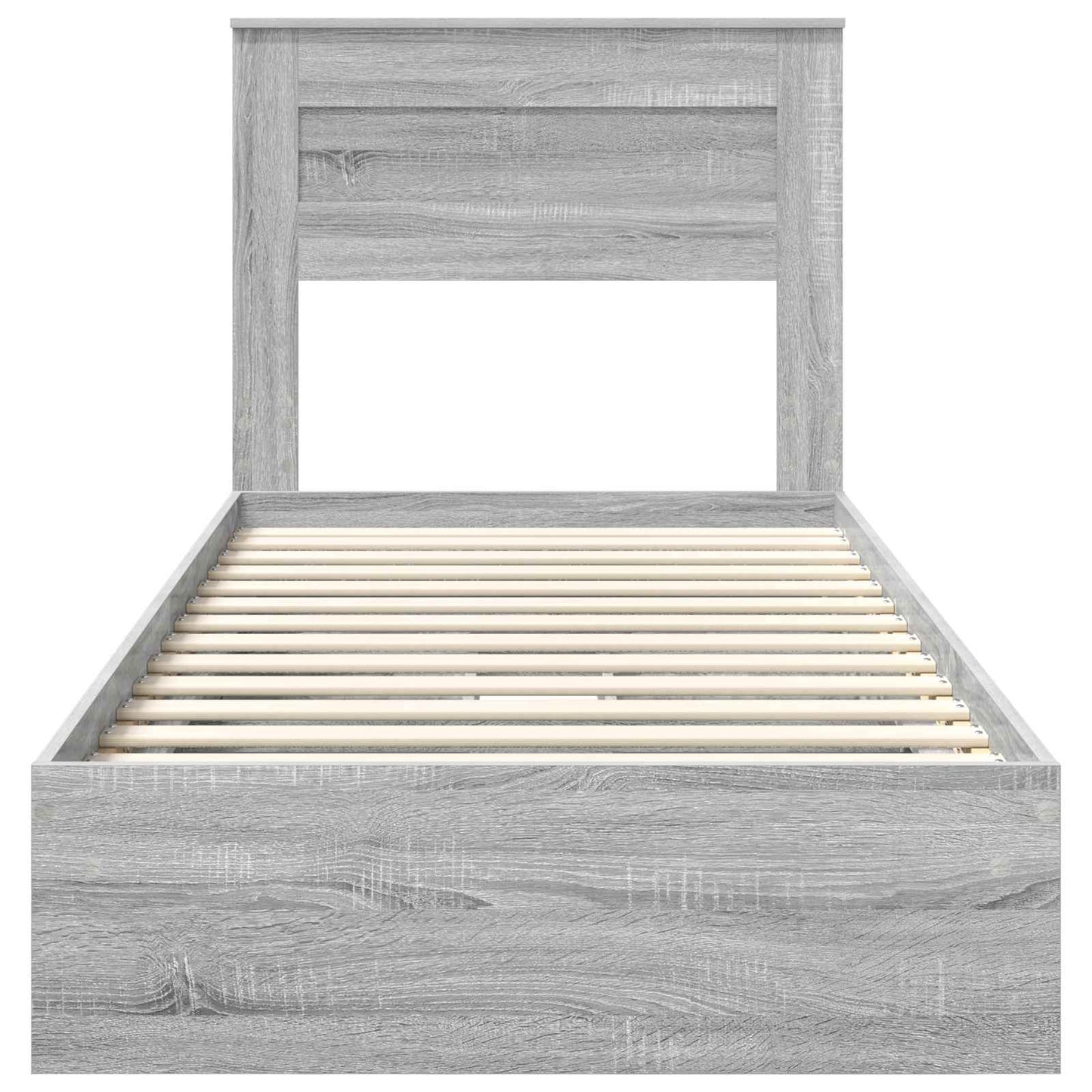 vidaXL Κρεβάτι Αποθήκης Γκρίζο Σονομα 75 x 190 cm Επεξεργασμένο ξύλο