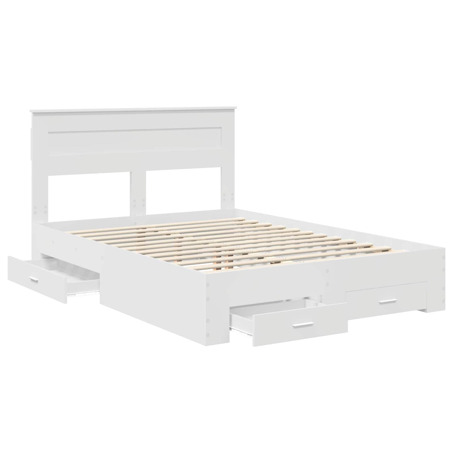 vidaXL Σκελετός Κρεβατιού Λευκό 160 x 200 cm Επεξεργασμένο ξύλο