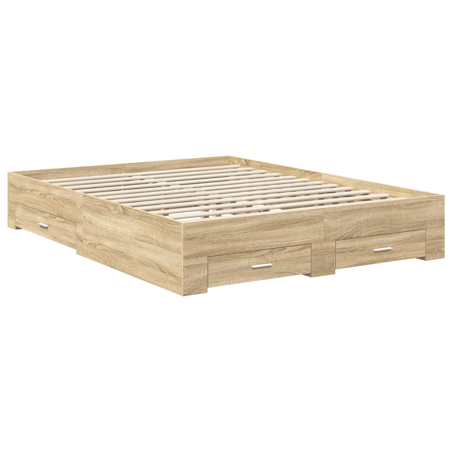 vidaXL Σκελετός Κρεβατιού Δρύς Sonoma 150 x 200 cm Επεξεργασμένο ξύλο